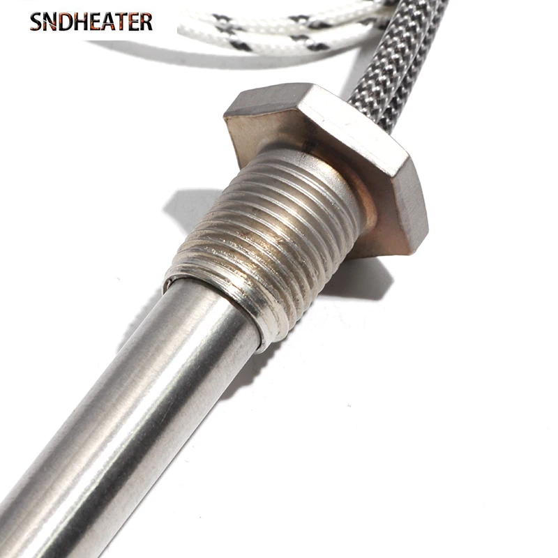 SNDHEATER 1pc M16/16mm Thread Cartridge Heater 12*100mm 12V 24V 36V 50/100/150/200/300W Immersion Thread Mount Single Head Tube