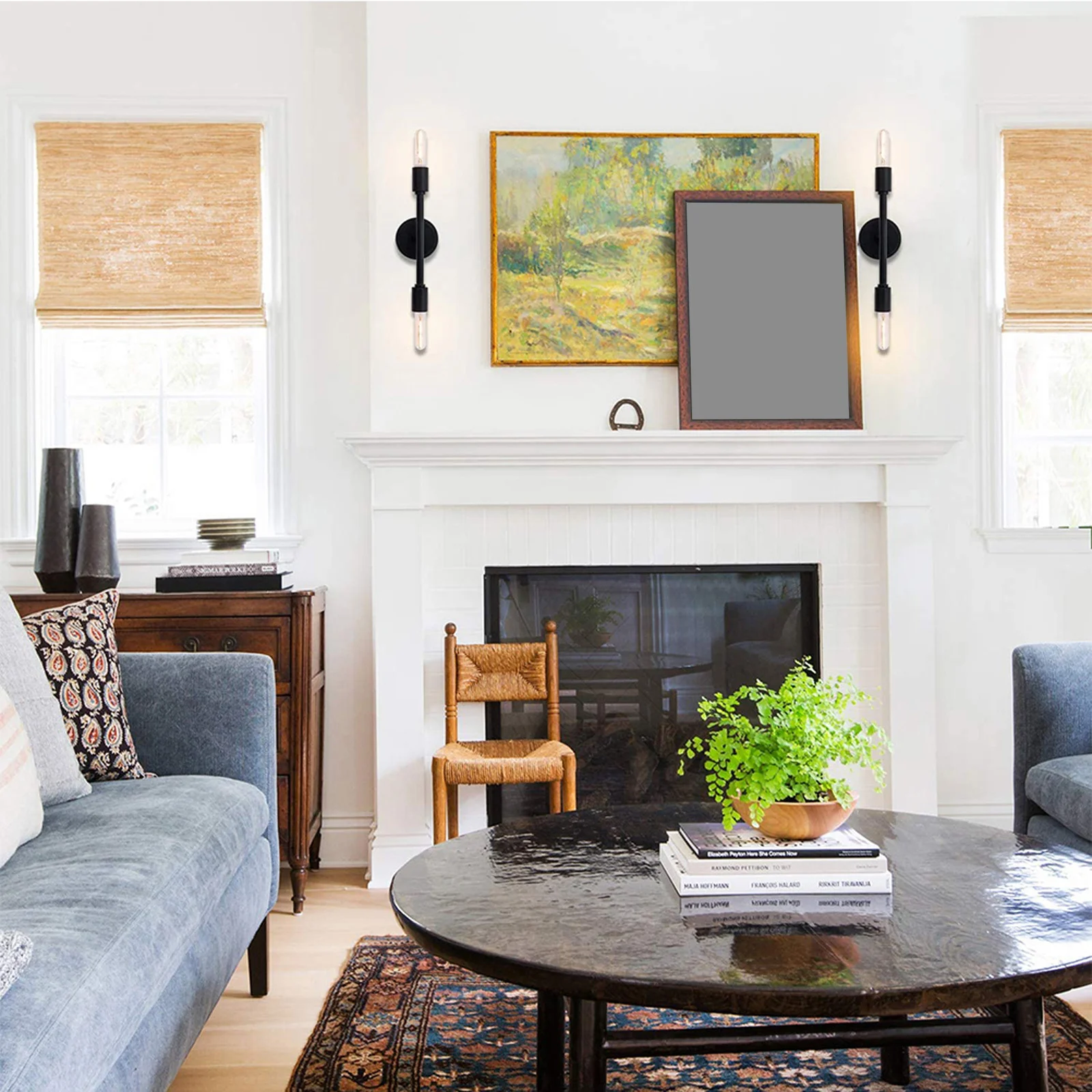 

2-Light Black Industrial Wall Lamp Iron Vanity Sconce For Bathroom Living Room Hallway Ceiling Mount Lighting Fixture