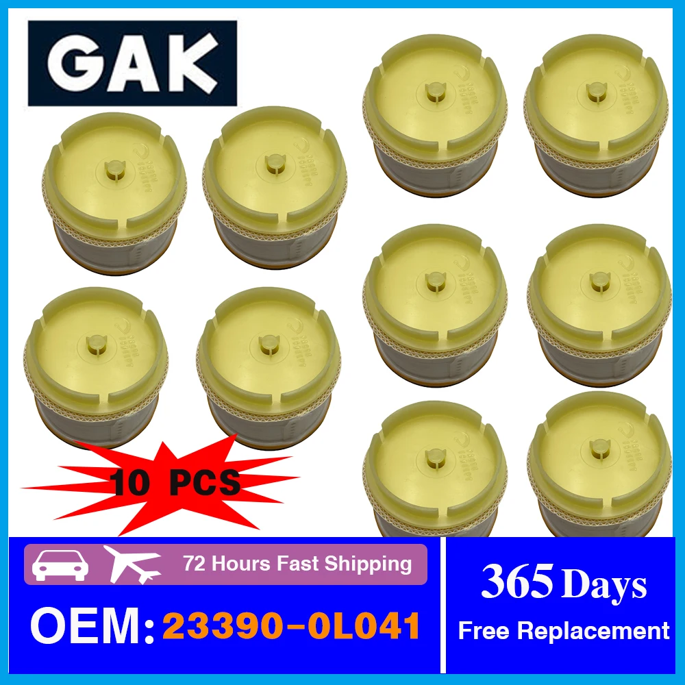 GAK brand 10Pcs/Lot Fuel Filter Filter Kit OEM:23390-0L041 for Toyota INNOVA/KIJANG FORTUNER HILUX Vigo HIACE