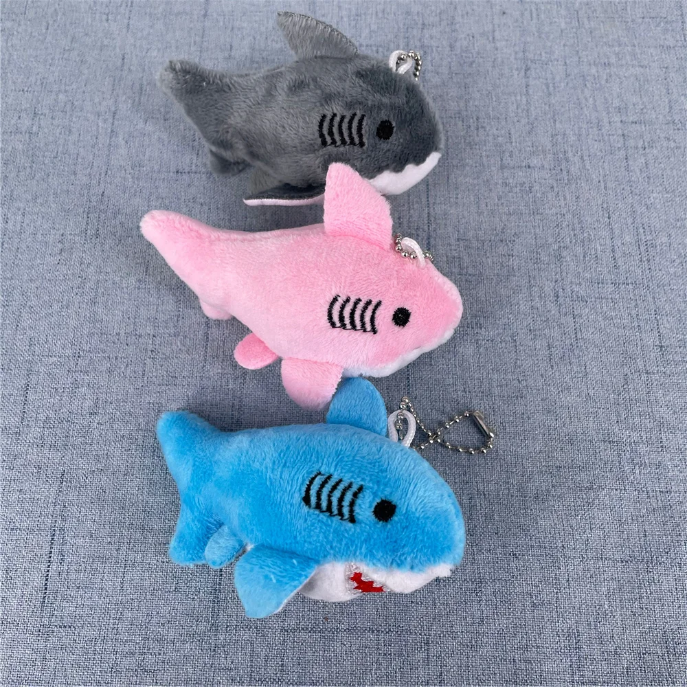 NEW 3Colors , Size 8CM Stuffed Plush Shark Ocean Animal Plush Toy Doll , With Keychain Gift