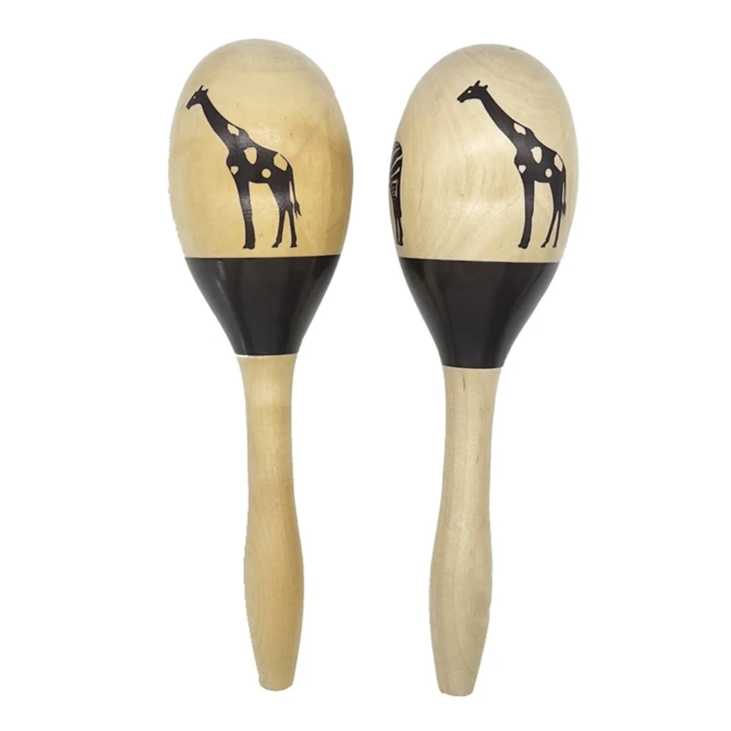 1 Pair Hardwood Maracas Rattles Percussion Instruments Shakers Solid Maracas For Percussion Enthusiasts