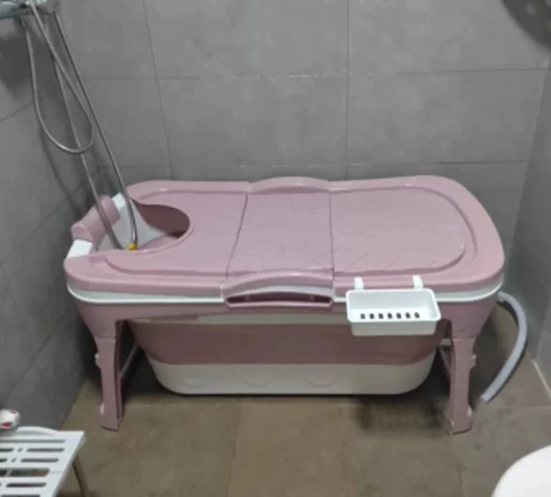 Household Bathroom Furniture Folding Bathtub Adult Large Bath Bucket Full Body Bath Bucket Bath Basin Thickened Portable Bathtub