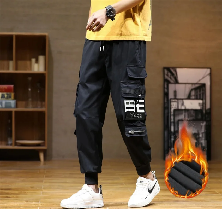 Mid waisted autumn and winter leggings  warm and comfortable cotton and woolen pants for men  men's warm pants  thick and plush