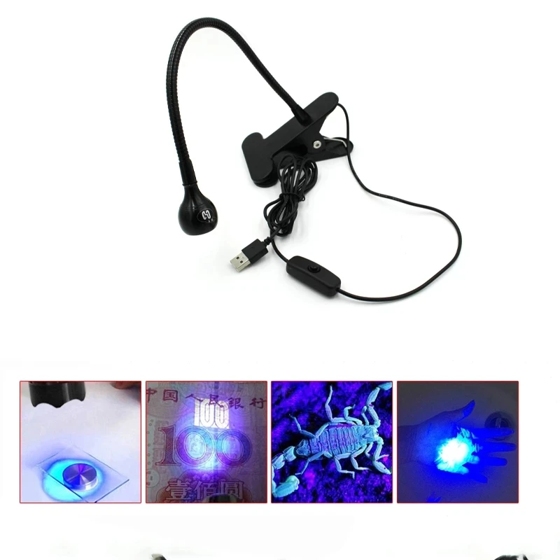 Usb 405nm 395nm 365nm מיני קליפ-על גמיש בהיר הוביל uv מרפא מנורה מתכווננת דבק מסמר מייבש מזומנים רפואי מוצר רפואי