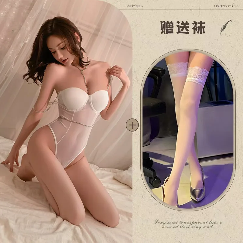 

Sexy Lingerie, High-End, No Need to Take Off, 2025 New Style, Date Outfit, Pajamas, Passion Set, Uniform, Seductive for the Bed