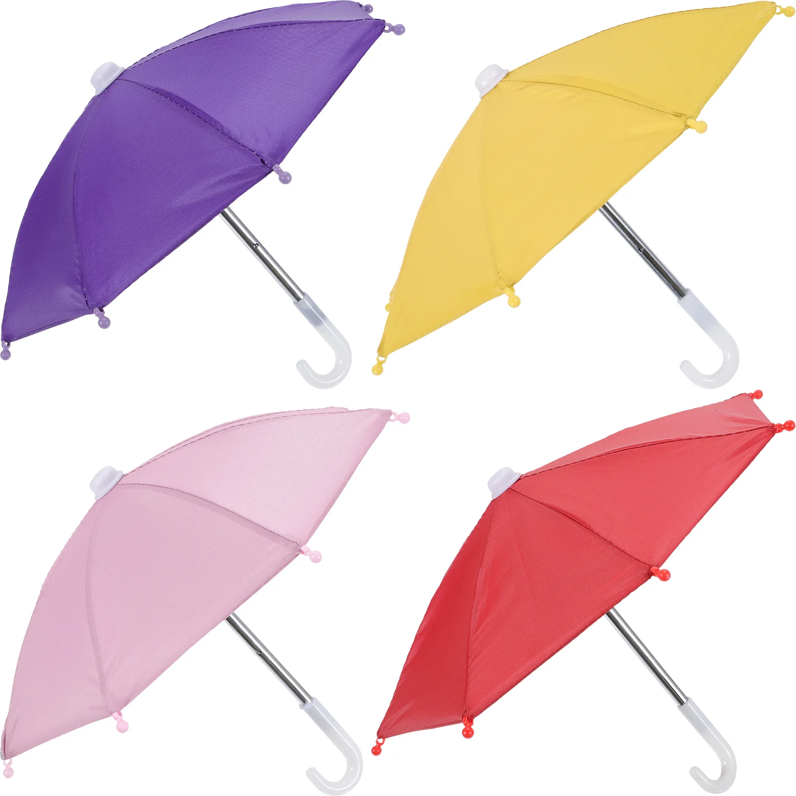 

4 Pcs Cycling Phone Umbrella Bicycle Outdoor Umbrellas Mini for Kids Accessories Mobile Metal Motorcycle Child