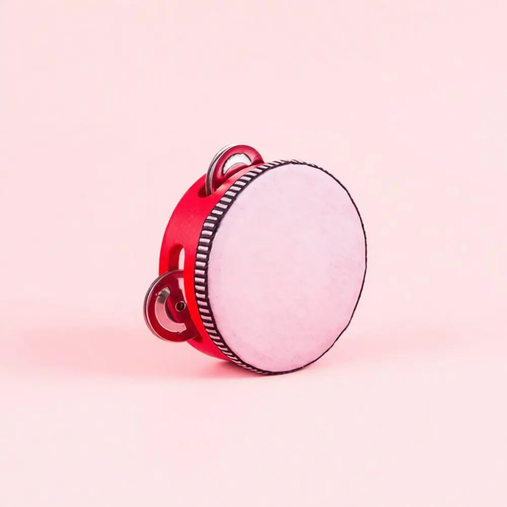 Handheld Percussion Drum Tambourine Musical Education Toy For Kids Rhythm Training Kindergarten Teaching Music Performance