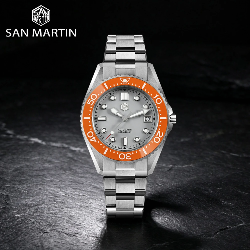 San Martin SN0036 41mm Luxury Sport Diver Watch with ST2130 Automatic Mechanical  Movement Sapphire 600m Helium Escape Valve