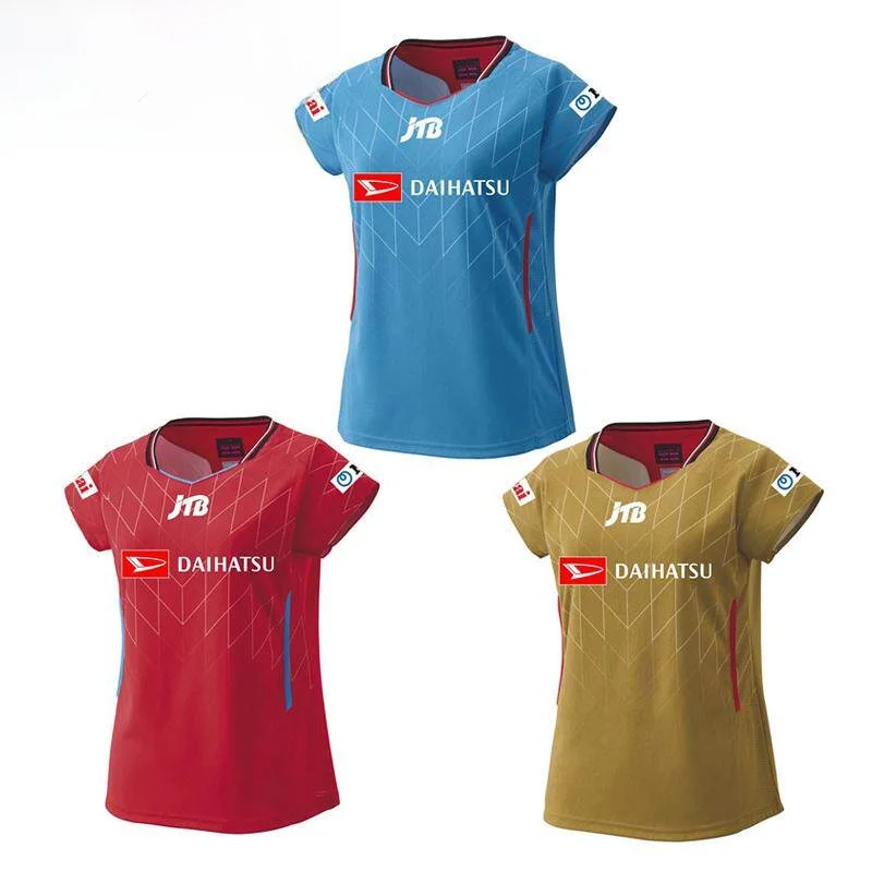 New Badminton Uniform Quick Dry Short Sleeve Printed Team Kit for Men And Women Sportswear round Neck Polyester Fiber