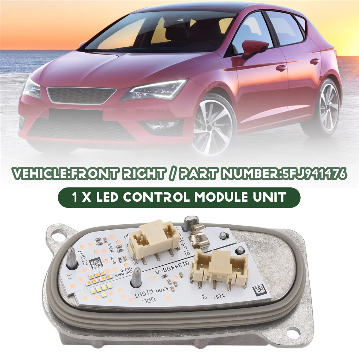 

# 047H для SEAT Leon светодиодные фары дневного света 5FJ941475 правые (ABS + металл)