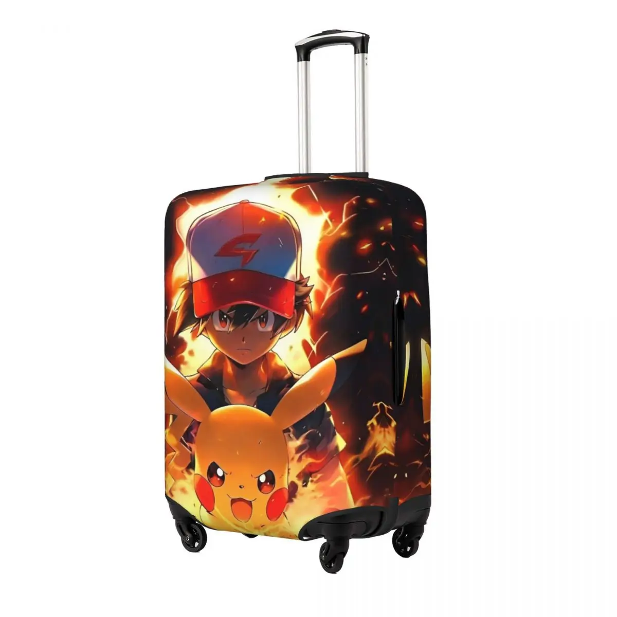 Pokemon anime pikachu mala capa férias negócios elástico bagagem suprimentos proteção