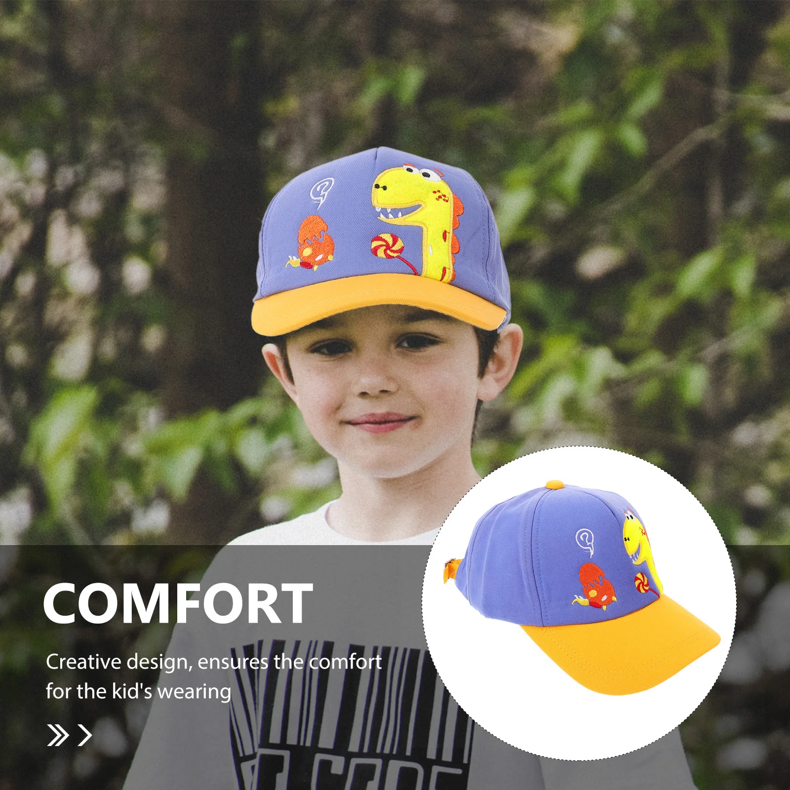 

Sun Protection Dinosaur Hat Kids Adjustable Baseball Cap Spring Autumn Reusable Durable Trendy Classic Stylish Comfortable