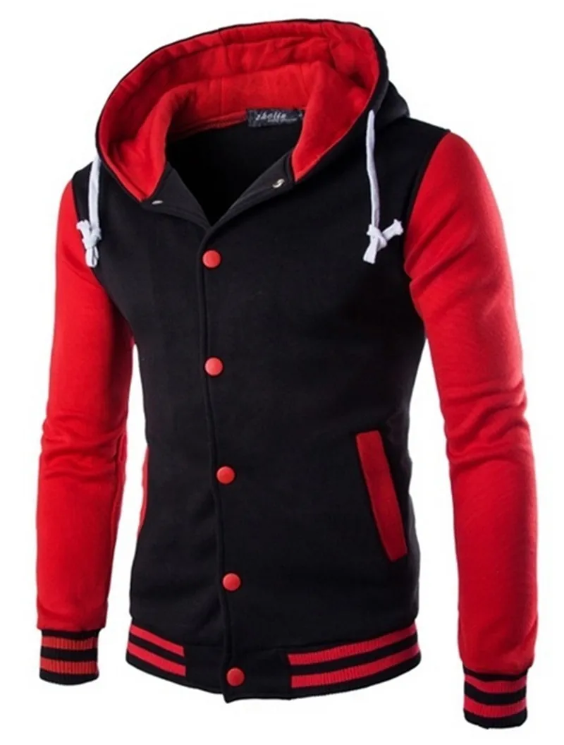 Men's Hoodies Jacket Boy Baseball Hoodies Coat Fashion Streetwear Slim College Varsity Jacket Brand Stylish Size S--5XL