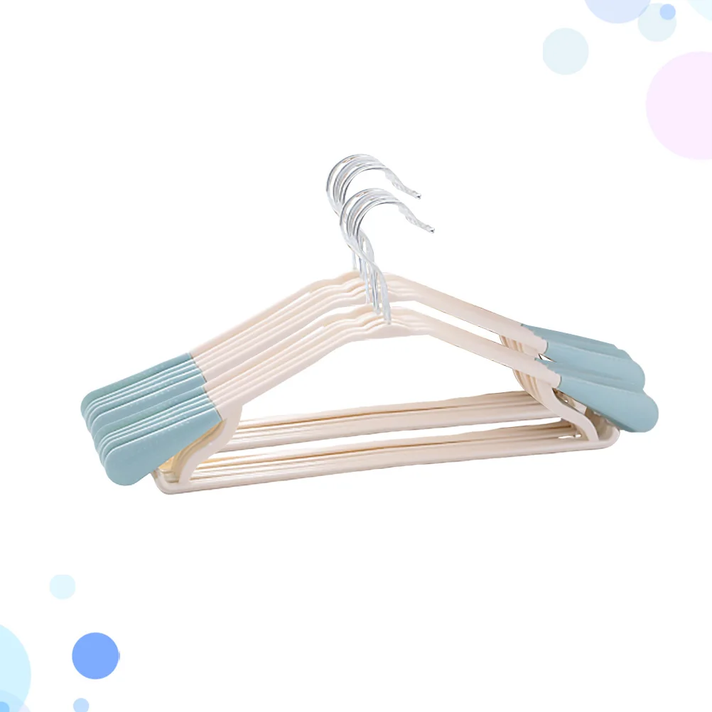 

10 PCS Shirt Hangers Seamless Non-Slip Clothes Broad Shoulders Trousers Trackless Blue for Child
