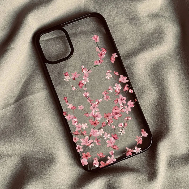 Cherry Blossom Floral Phone Case for iPhone 18 Pro 17 16 Pro Max 15 14 13 12 11 16E Air X XR XS 7 8 Plus SE2022 Shockproof Cover
