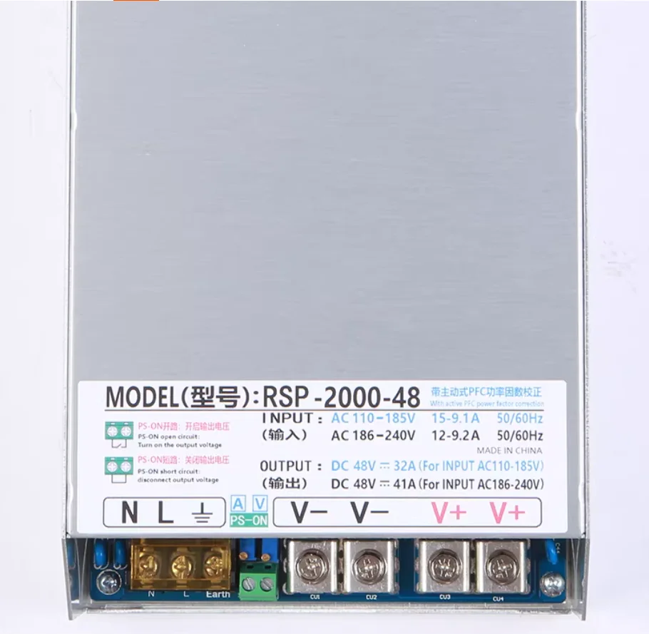 2000W PFC adjustable switching power supply RSP-2000, 110-240V input, output voltage: 24V, 36V, 48V, 60V