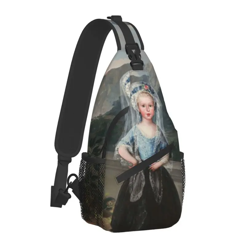 Fashion Francisco Goya Famous Artwork Crossbody Sling Backpack Men Shoulder Chest Bag for Camping Biking