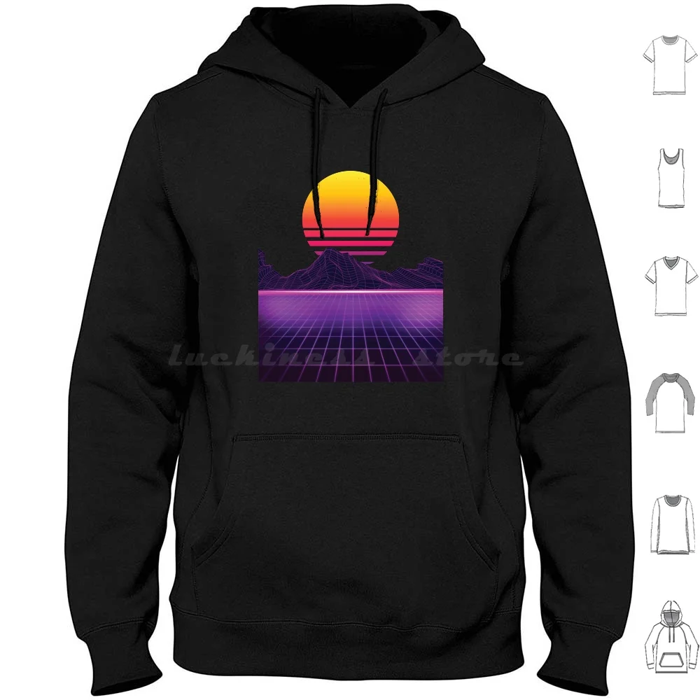 Outrun Synthwave Vaporwave Aesthetic 80's Retro Hoodies Long Sleeve Vaporwave Synth Retro Synthwave 80 S Aesthetic