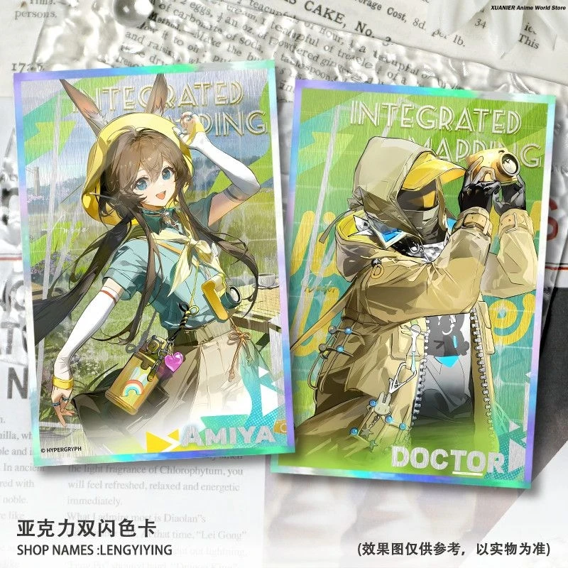 

Wild Fun Light Collection Ulpianus Amiya Eblana Skadi Colored Paper Acrylic Laser Double Flash Anime Arknights Signature Card