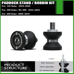 Paddock Stand Bobbins For KTM Duke 125 390 690 RC390 2013-2023 Swingarm Spools Slider M10 Rear Stand Screw