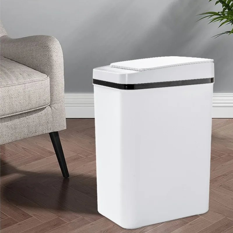 Automatic Sensor Trash Cans Smart Plastic Trash Bin Luxury Bathroom Litter Bins Large Capacity Living Room Kitchen Dustbins