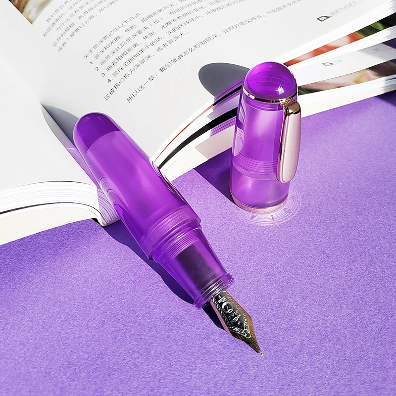 MAJOHN New Colorful Transparent Q1 Cute Short Pen Gold Plated Two Tone Big Sharp Point Writing Practice Small Fat Pen Ink Pen