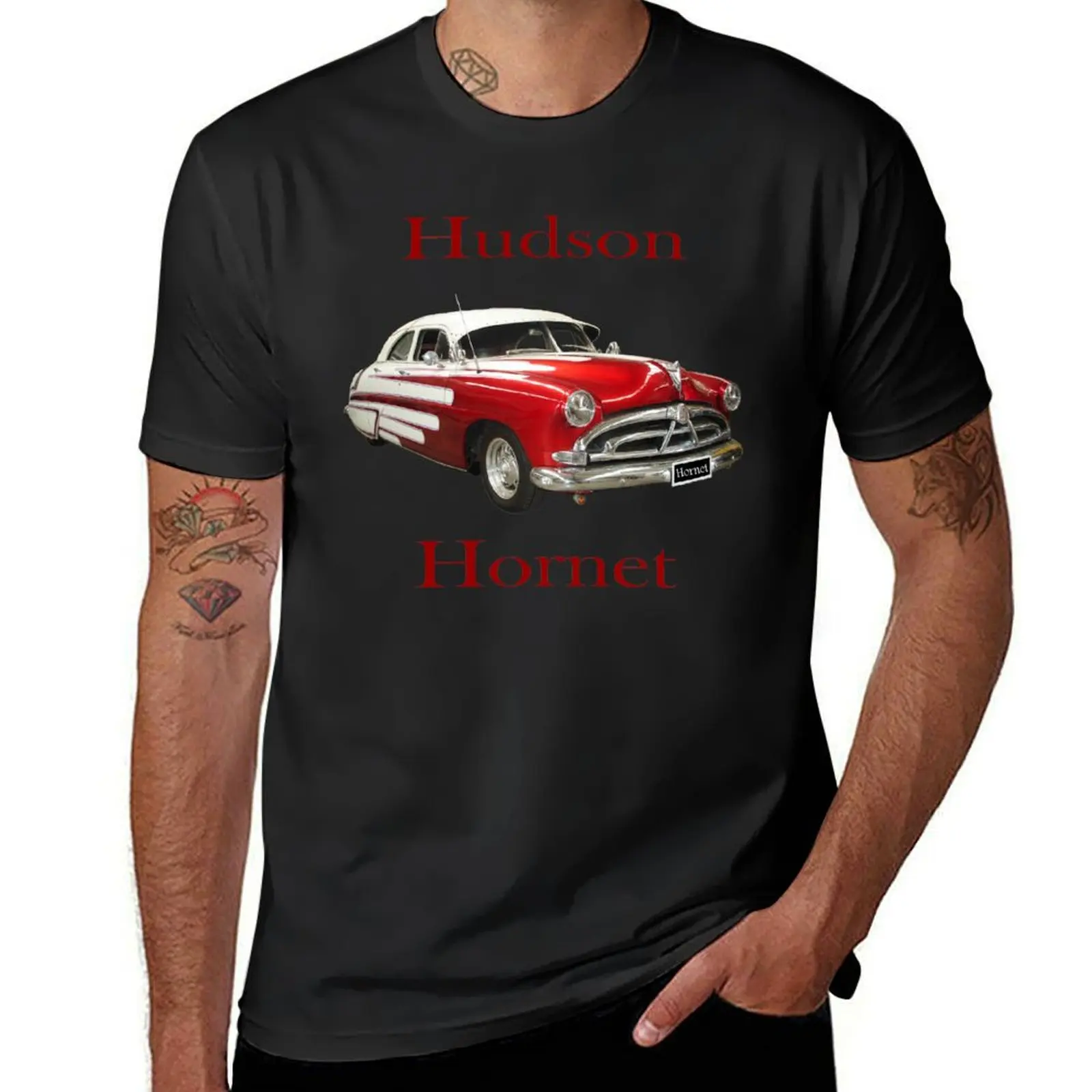 Hudson Hornet T-Shirt vintage summer tops funnys mens champion t shirts