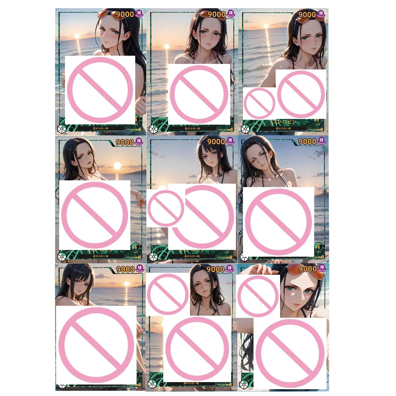 

Набор из 9 коллекционных карточек-флешек «Нико Робин: Богиня на пляже» (серия крупных планов), аниме, 63x88 мм, для игр и коллекций, подарок