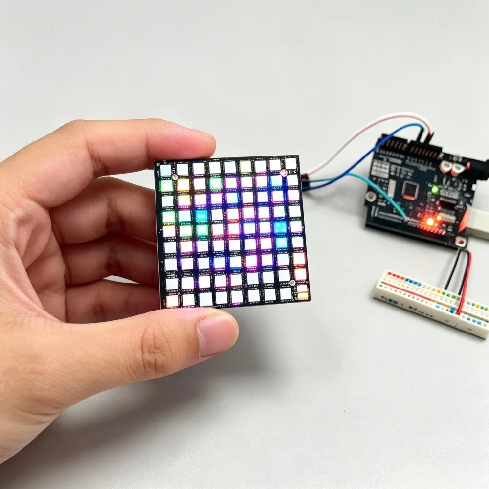 8x8 WS2812 LED Matrix Module Panel 64 Bit RGB Pixels 5050 SMD Individually Addressable Programmable DC5V for DIY Display