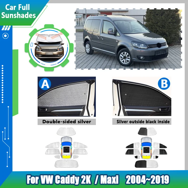 For Volkswagen VW Caddy 2K Maxi 2004~2019 Car Windshield Curtain Light Blocking Sunscreen Cover Heat insulation Car Accessories