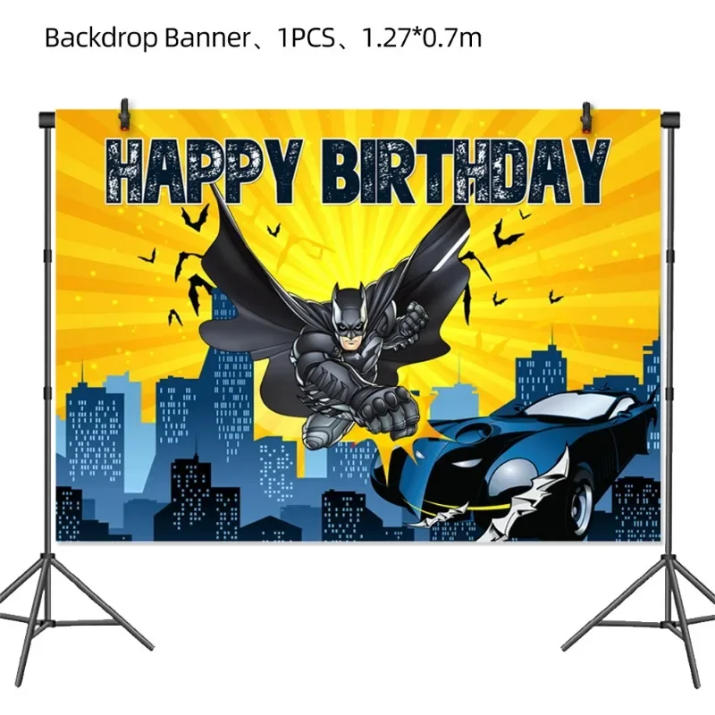 Vajilla desechable de superhéroe de Marvel para niños, decoración de fiesta de cumpleaños, estilo Batman