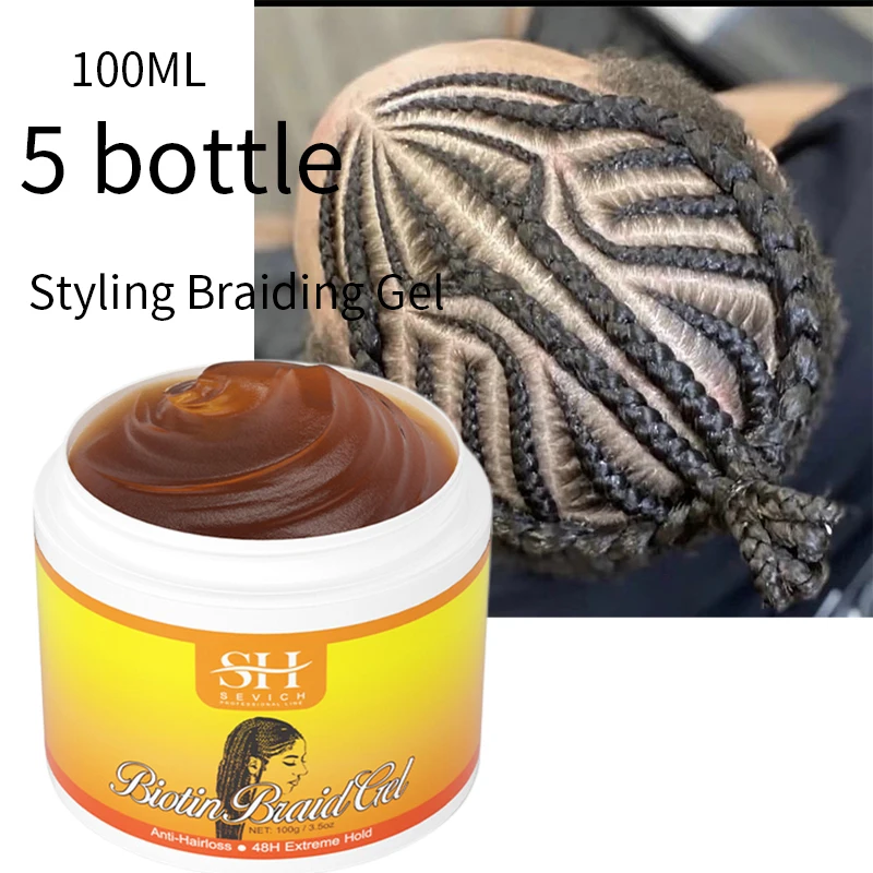 Sevich African Hair Styling Braiding Gel Edges Control Hair Shaping Cream Traction Alopecia Biotin Anti Break Hair Wax Hair Care