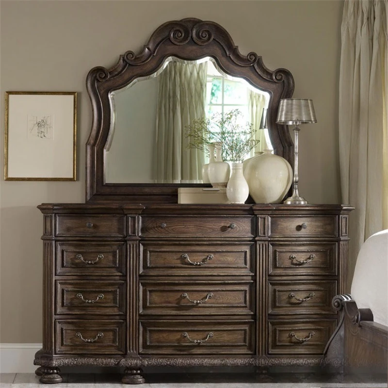 

Тумба из массива дерева с гравировкой, зеркалом и местом для хранения, из дуба