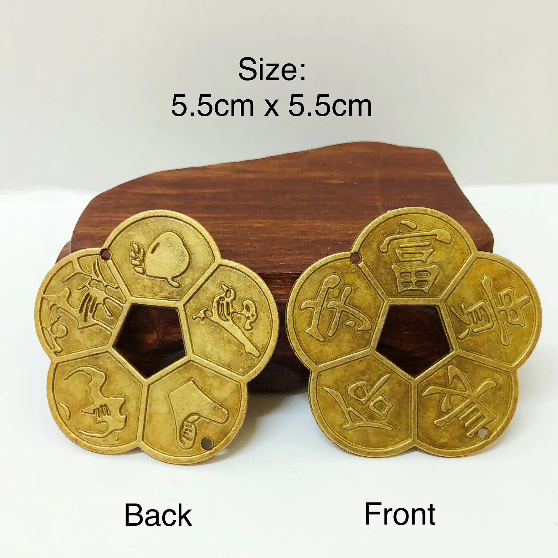 Chinese Feng Shui Lucky Coins Old Ancient Long Life Wealth Guarantee Copper Coin Enhancement Collection Gift Home Decor Ornament