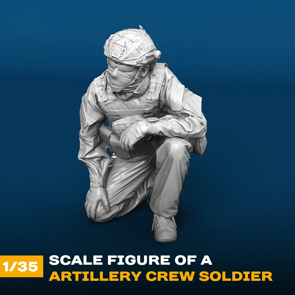 Resin Model figure, soldier, Military theme, 1/35 Artillery crew soldier, GK, Unassembled and unpainted kit