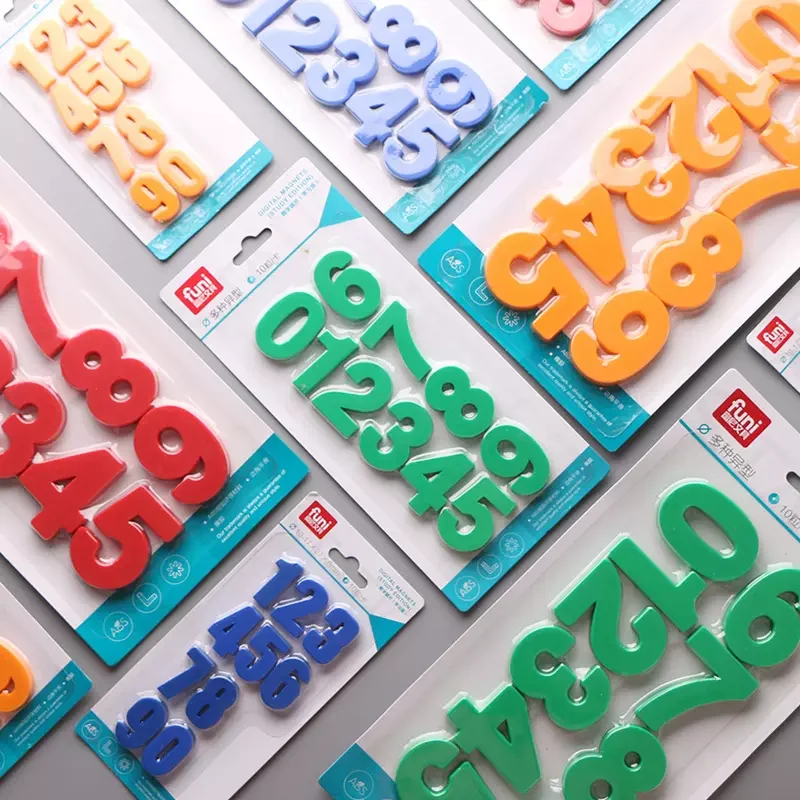 デジタルカラー磁気ステッカー、ホワイトボード磁性粒子、学生用品、0-9