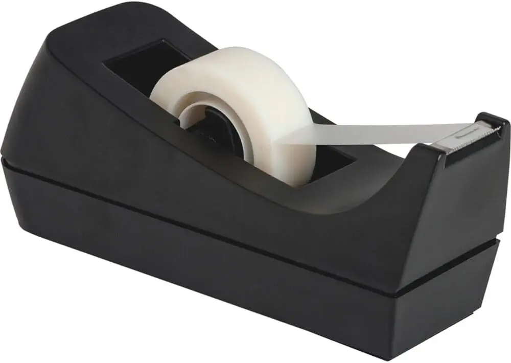 

Standard Desktop Tape Dispenser for 1/2" or 3/4" Tape Rolls, Black, 1" Core
