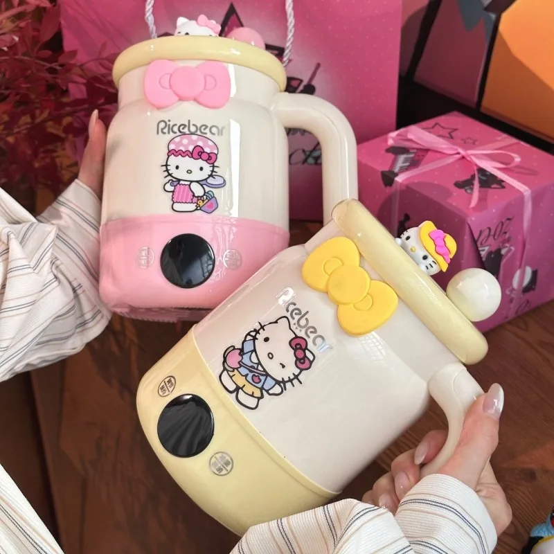 Cute cartoon character Hello kitty health pot multi-function water cup hot milk small electric cup mini portable holiday gift view 3