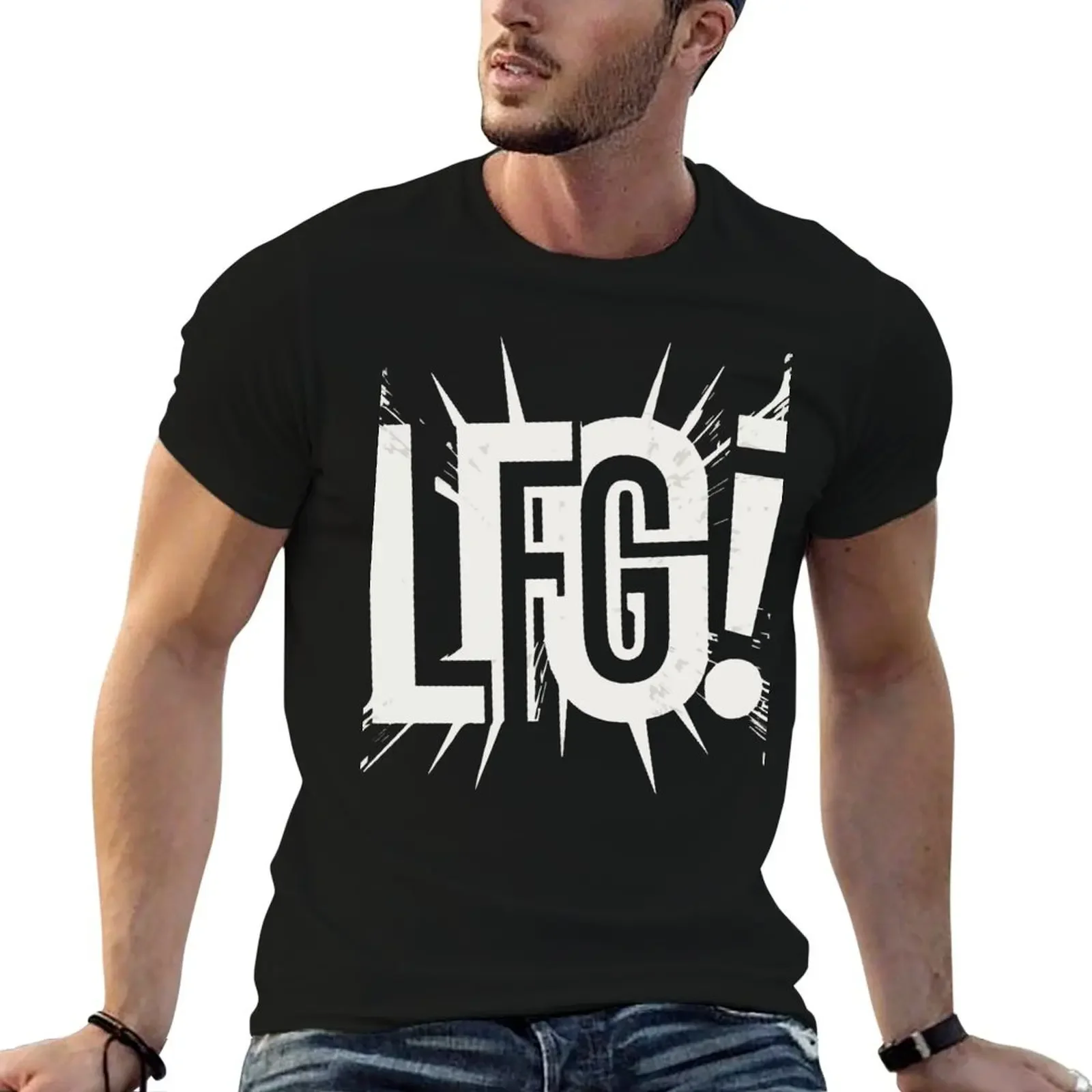 

LFG! T-Shirt tees Short sleeve tee plain rapper graphic tees t shirt men 100℅ cotton