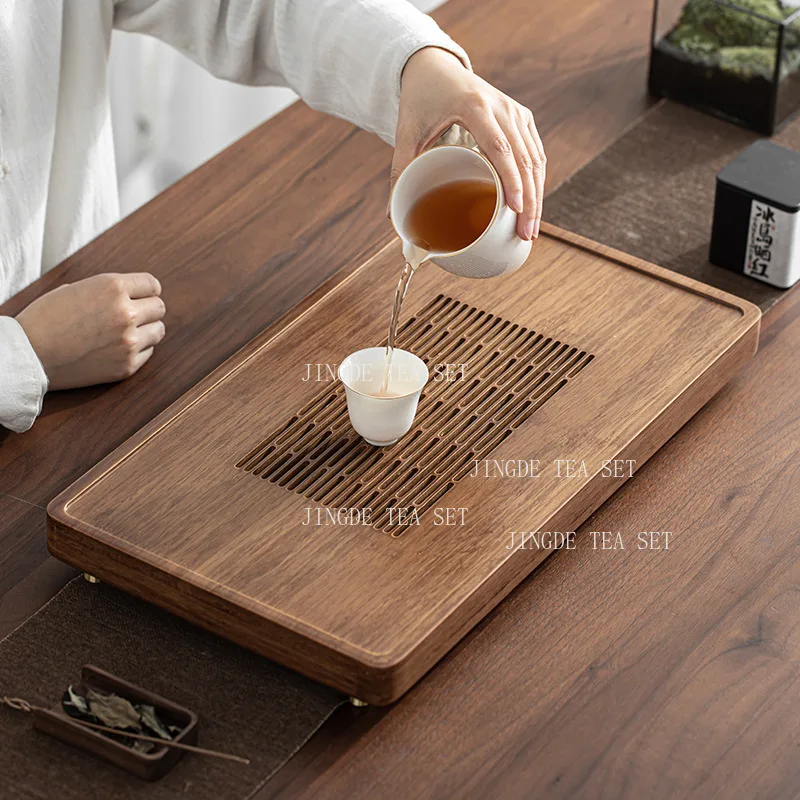 Creative display of bamboo Chinese decorative tea tray, teapot base, living room Kung Fu tea ceremony accessories