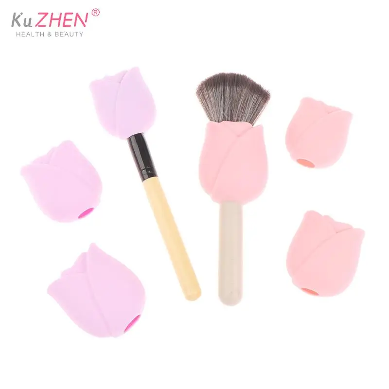 1/3Pc Flower Protect Makeup Brush Dust Protection Cover Foundation Brush Dust Proof Guards Protection Cover Storage Box Holder