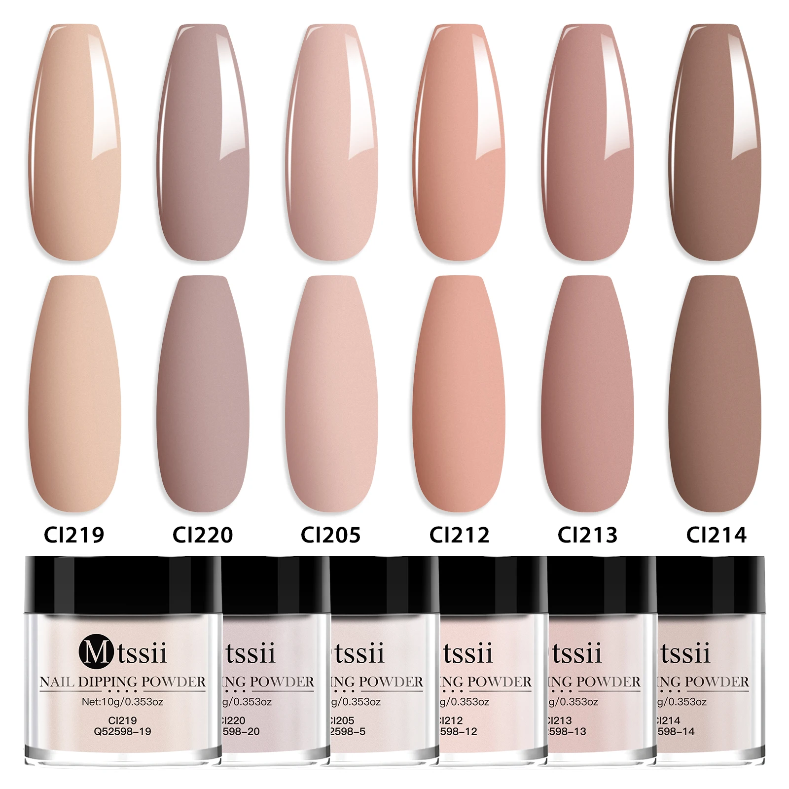 6 قطعة 10 جرام مسمار غمس مسحوق مجموعة الطبيعية الجافة لا مصباح علاج مسمار الفن الديكور مسمار بريق الصباغ الغبار مسحوق لوازم الأظافر DIY بها بنفسك #1