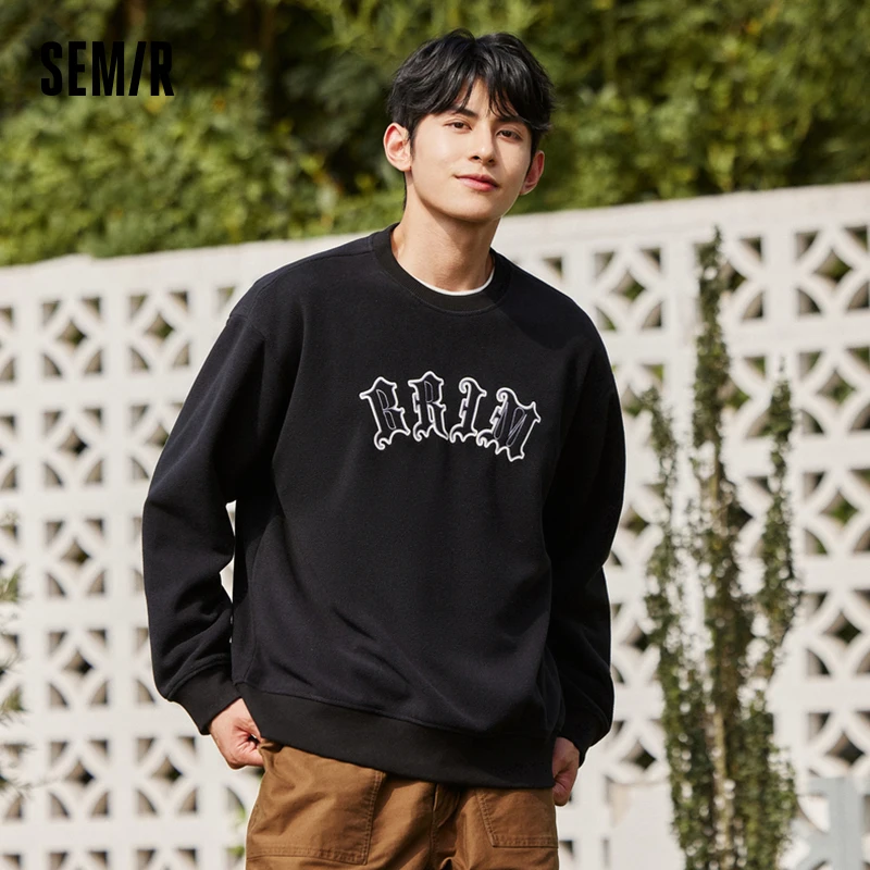 Semir Sweater Men 2023 Winter New Personalized Gothic Embroidery Exquisite Fashion Antistatic Round Neck Sweater