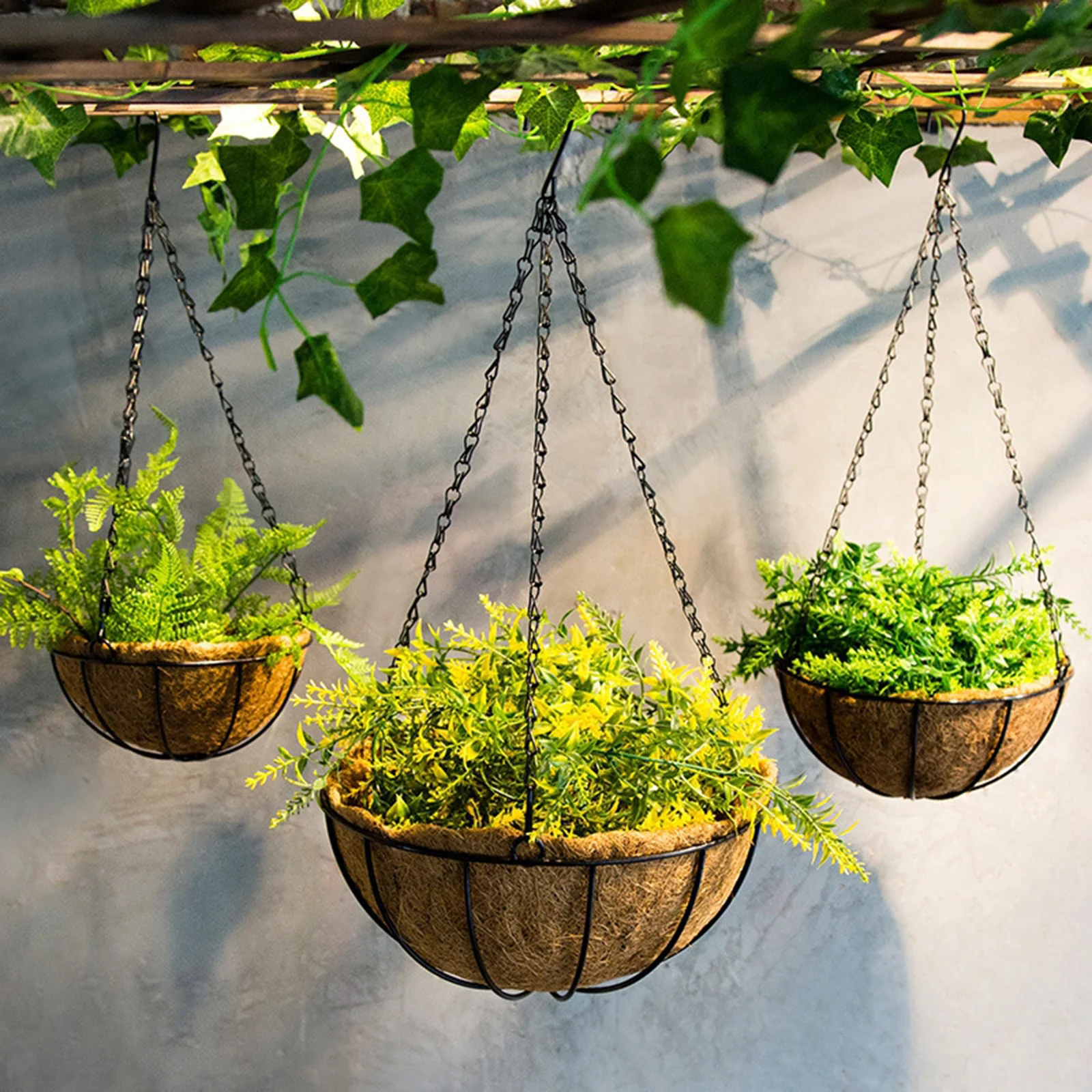 Coco Coir Pots with Natural Fiber Round Design Replacement for Plant Basket Liner Suitable for Home Garden