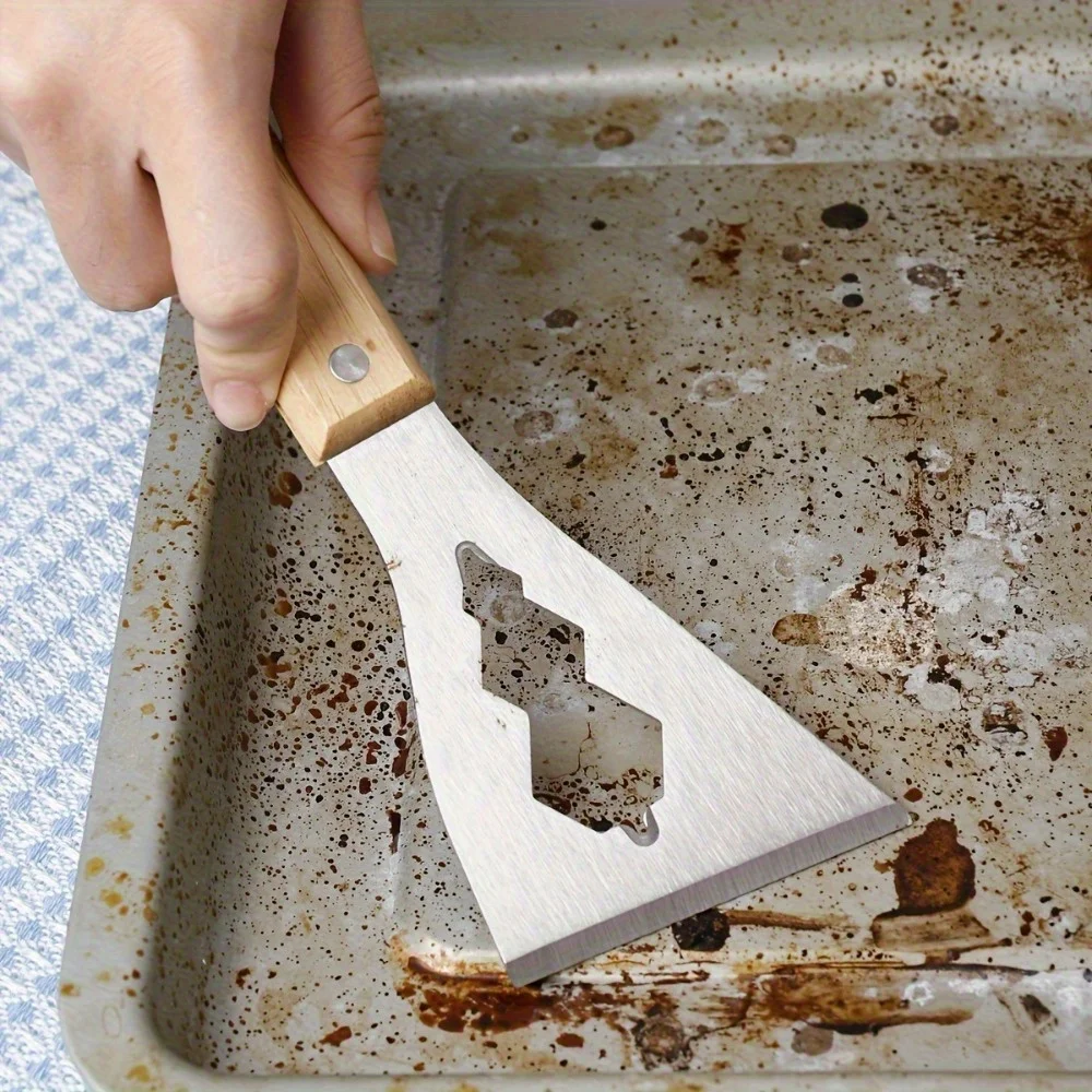 1pc raspador de pintura multiuso & ferramenta removedor com alça ergonômica & lâmina serrilhada-para cimento, gesso, remoção de pintura