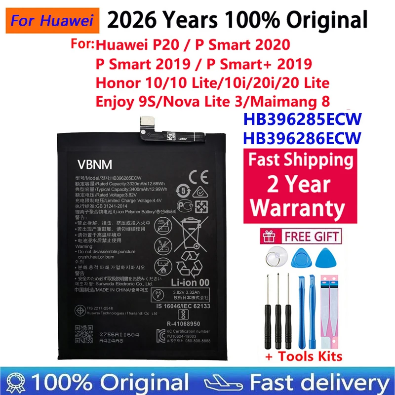 Battery For Huawei Honor Mate Nova 2 3 5A 5C 6A 7 7C 7A 8 8A 8C 8X P8 9 Y9 P9 10 P10 20 P20 7X Lite Plus Pro Batteries