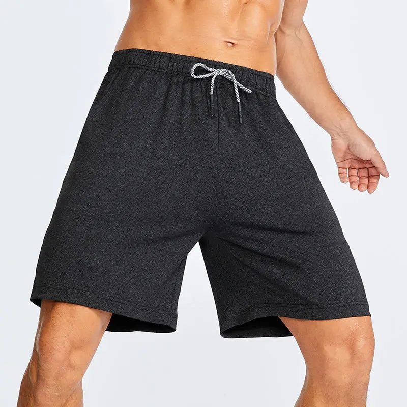 Zomer Heren Sport Short Nieuwe Losse Casual Elastische Stropdas Gebreide Polyester Vezel Fitness Hoge Elastische 5 Punts Broek