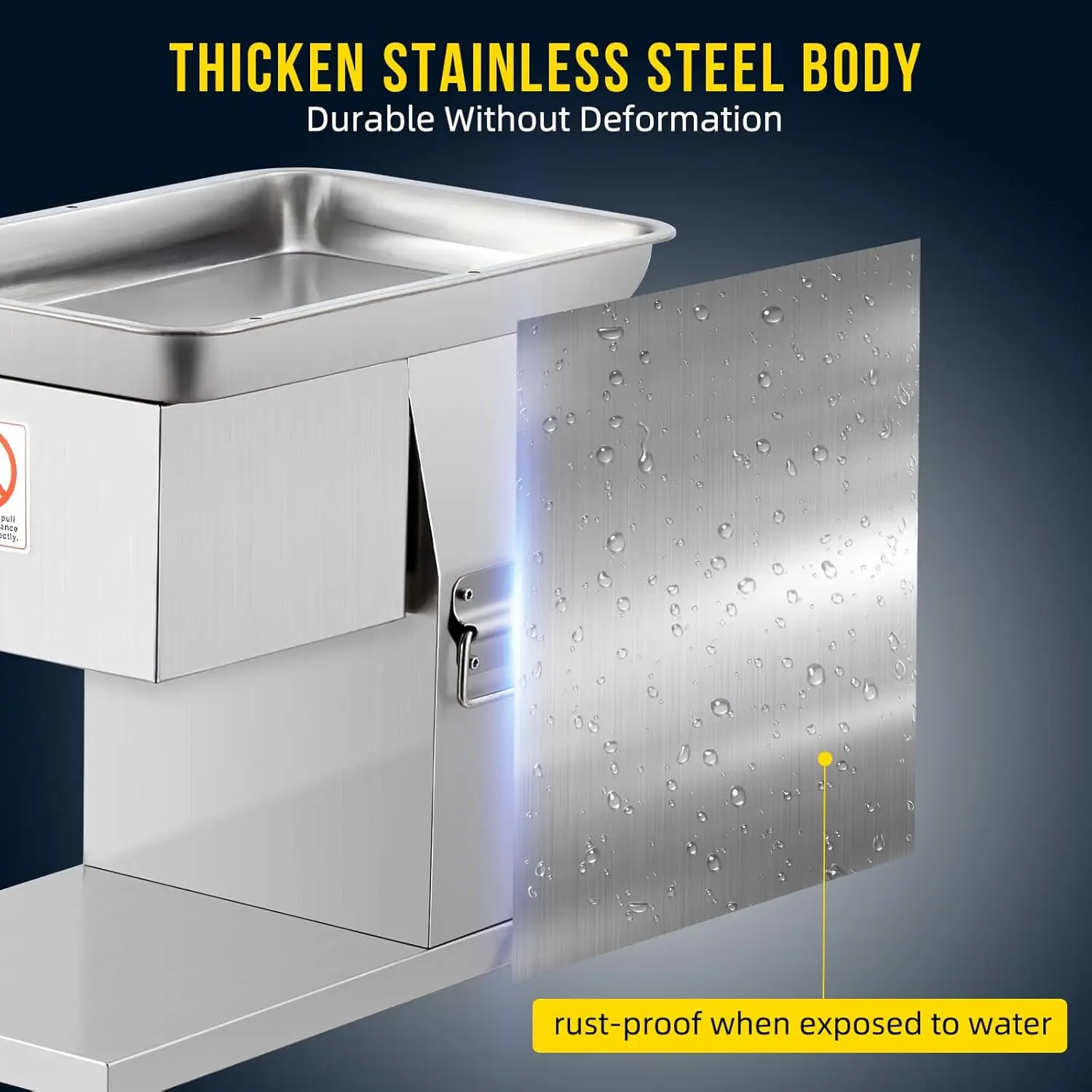 التجارية 800 واط التلقائي قطاعة اللحوم 551LB/H 90 مللي متر شفرة 3 مللي متر سمك انفصال شفرة منخفضة الضوضاء الفولاذ المقاوم للصدأ لمطعم