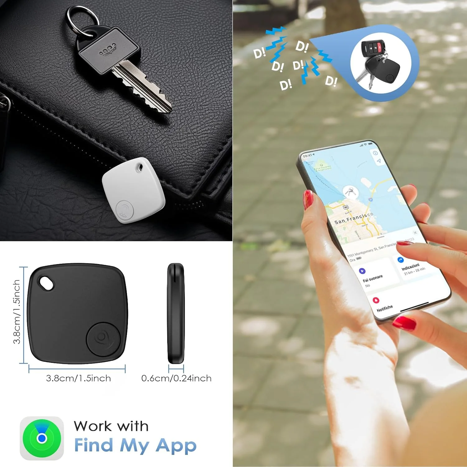 Bluetooth GPS Tracker für Apple Find My Mini Anti-Lost Tag für Kinder Haustiere Auto Position Alarm Erinnerung Drahtlose Tracking Gerät