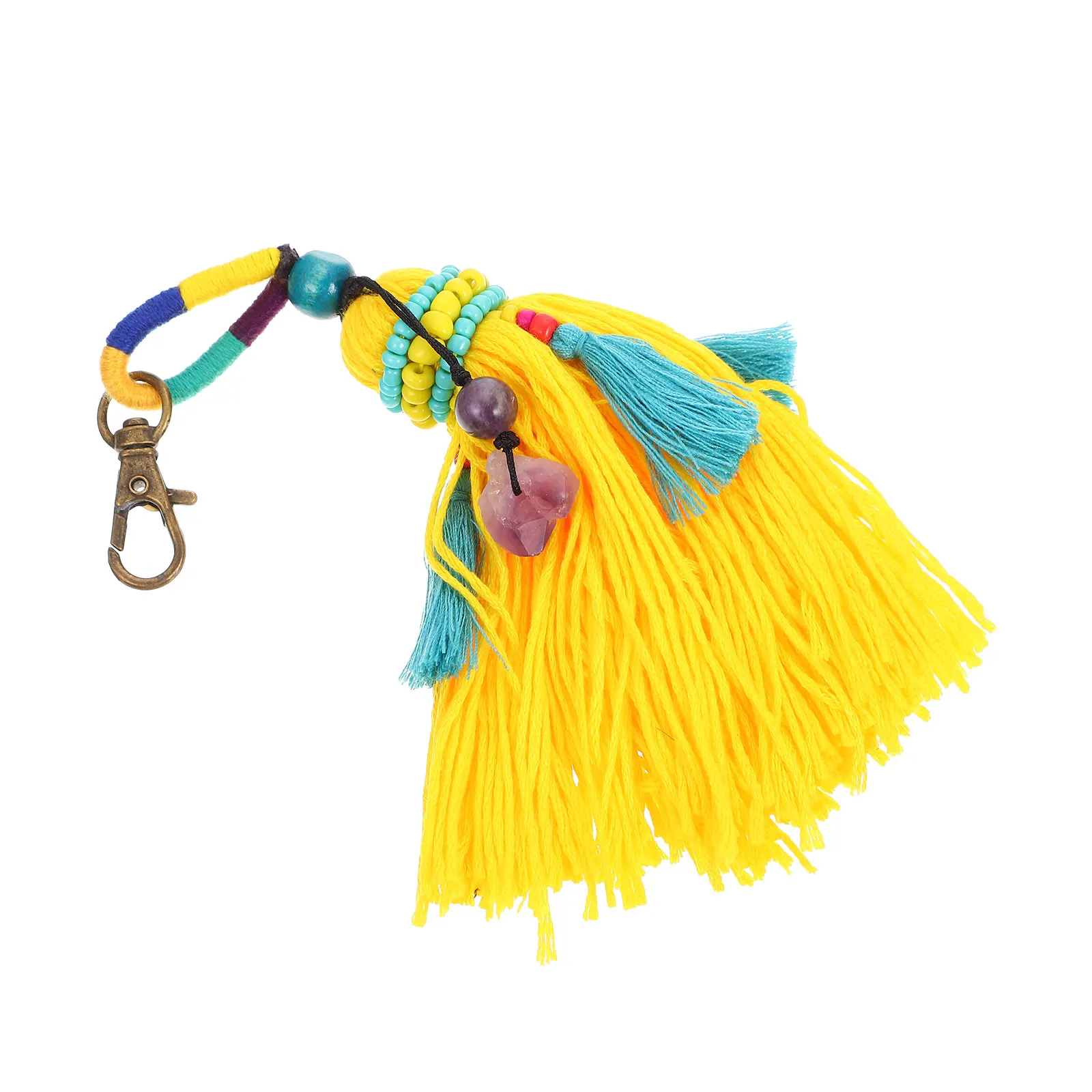 

Colorful Tassel Pendant Accessories For Mirror Fringe Boho Rear View Keychain Charms Keychain Accessories For